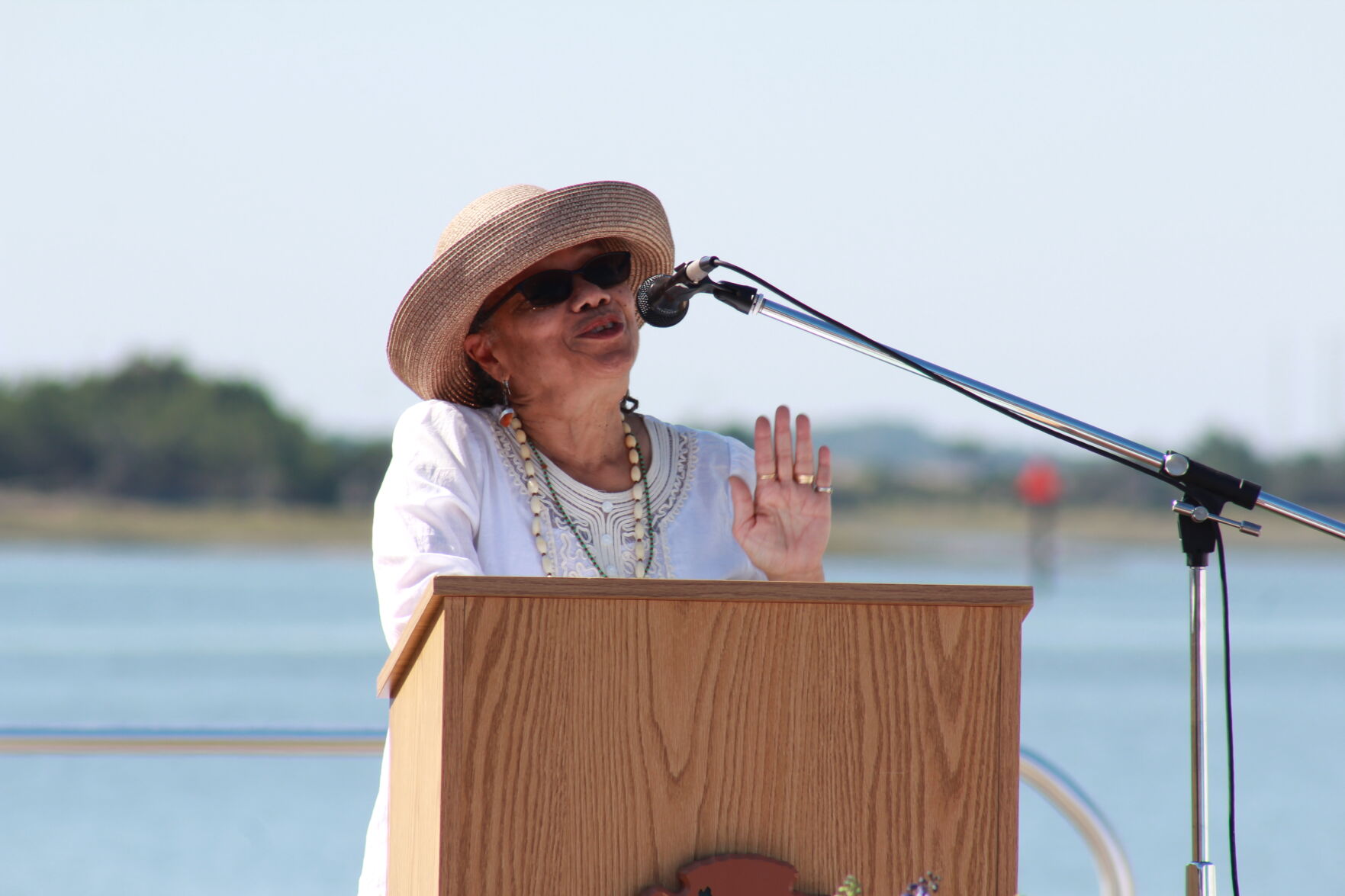 Beaufort community holds Middle Passage ceremony, port marker dedication at Topsail Park Friday